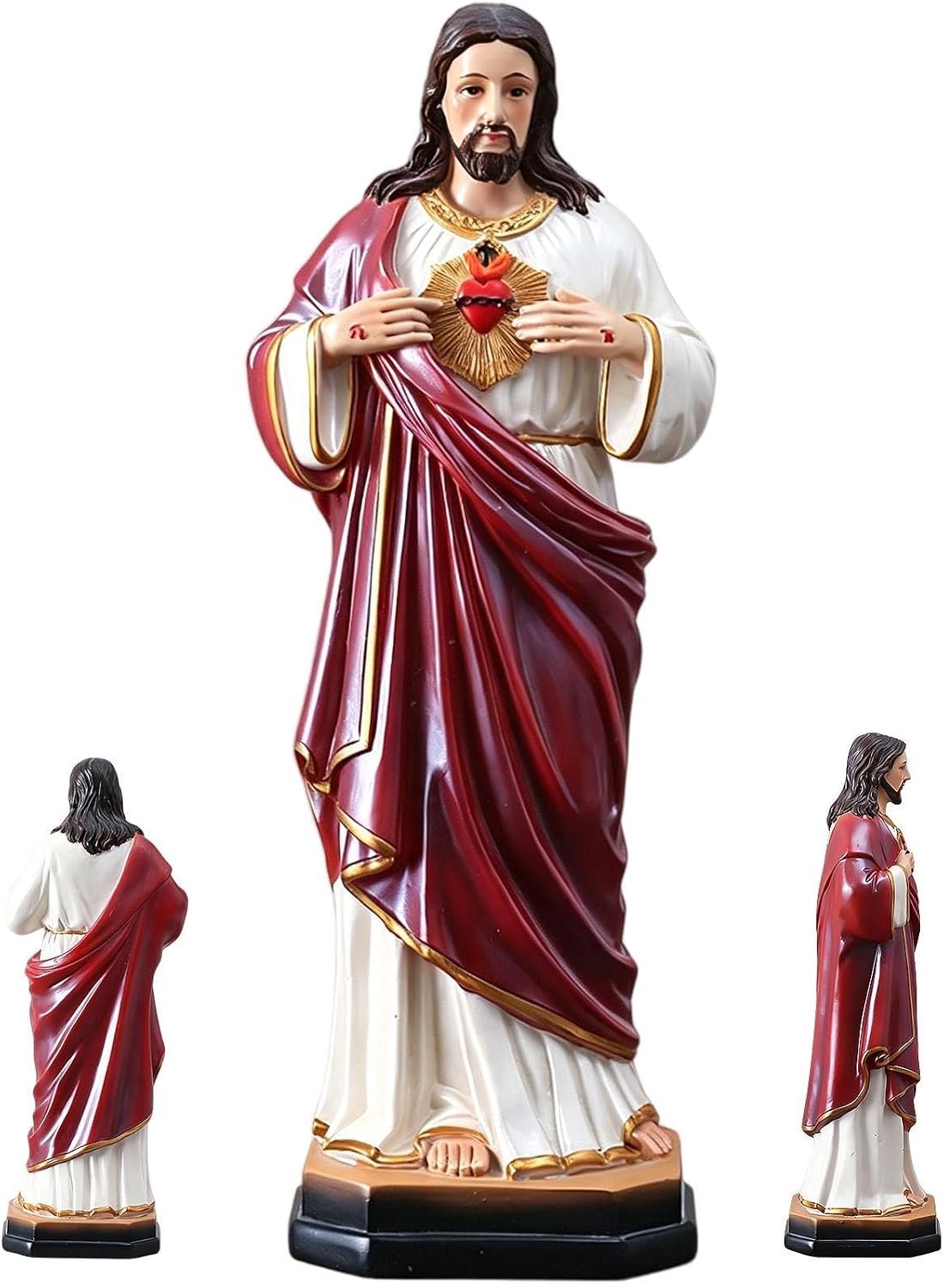 Jezus Christus standbeeld - hars religieus standbeeld decor, 20,46 cm hoog verzamelobject Jezus Christus beeldje | Woonkamer Slaapkamer Studie Appartement Bureau Boekenkast Mantel Vitrine Tafel Altaar