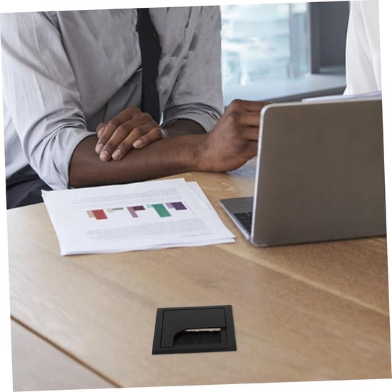 6stuks Desk Grommet Kabel Organizer Duurzaam Vierkante Grommet Voor Bureau Kabels Eenvoudige Installatie Opgeruimde Werkplek — afbeelding 3