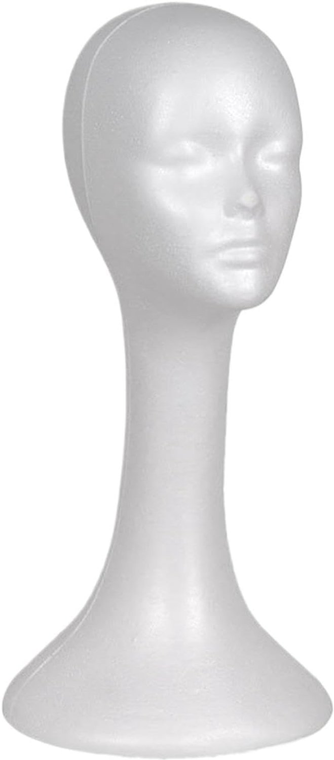Schaumkopf Lichtgewicht Pruik Display Mannequin Stand - 22 x 47 cm schuim