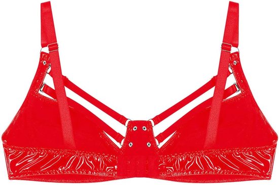 Womens ongevoerd strappy bralette glanzend lederen beha top draadloze beha beha pole danskostuum — afbeelding 4