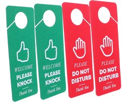 jojofuny 4 Deurhanger Please Do Not Disturb Welcome Please Knock Privacy Deurbordjes voor Kantoor Thuis Online Lessen Vergaderingen Eenvoudig Te Modern Design