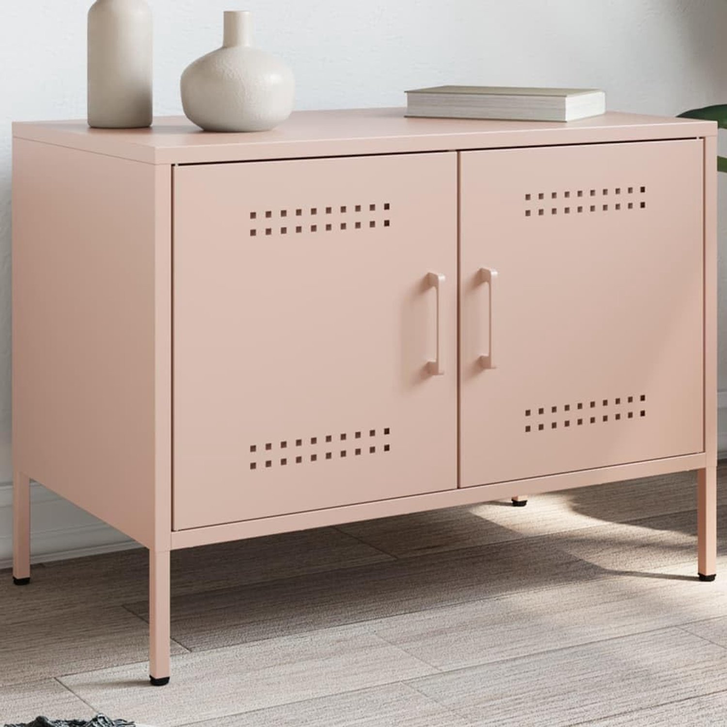 TV-kast roze tv-kast woonkamer tafel voor ontvangst woonkamer 68x39x50,5 cm staal