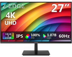 PC Monitor 27 Inch 4K UHD - IPS Paneel 60 Hz - 3840 x 2160 Resolutie - Mat Scherm - Voor Thuis En Kantoor