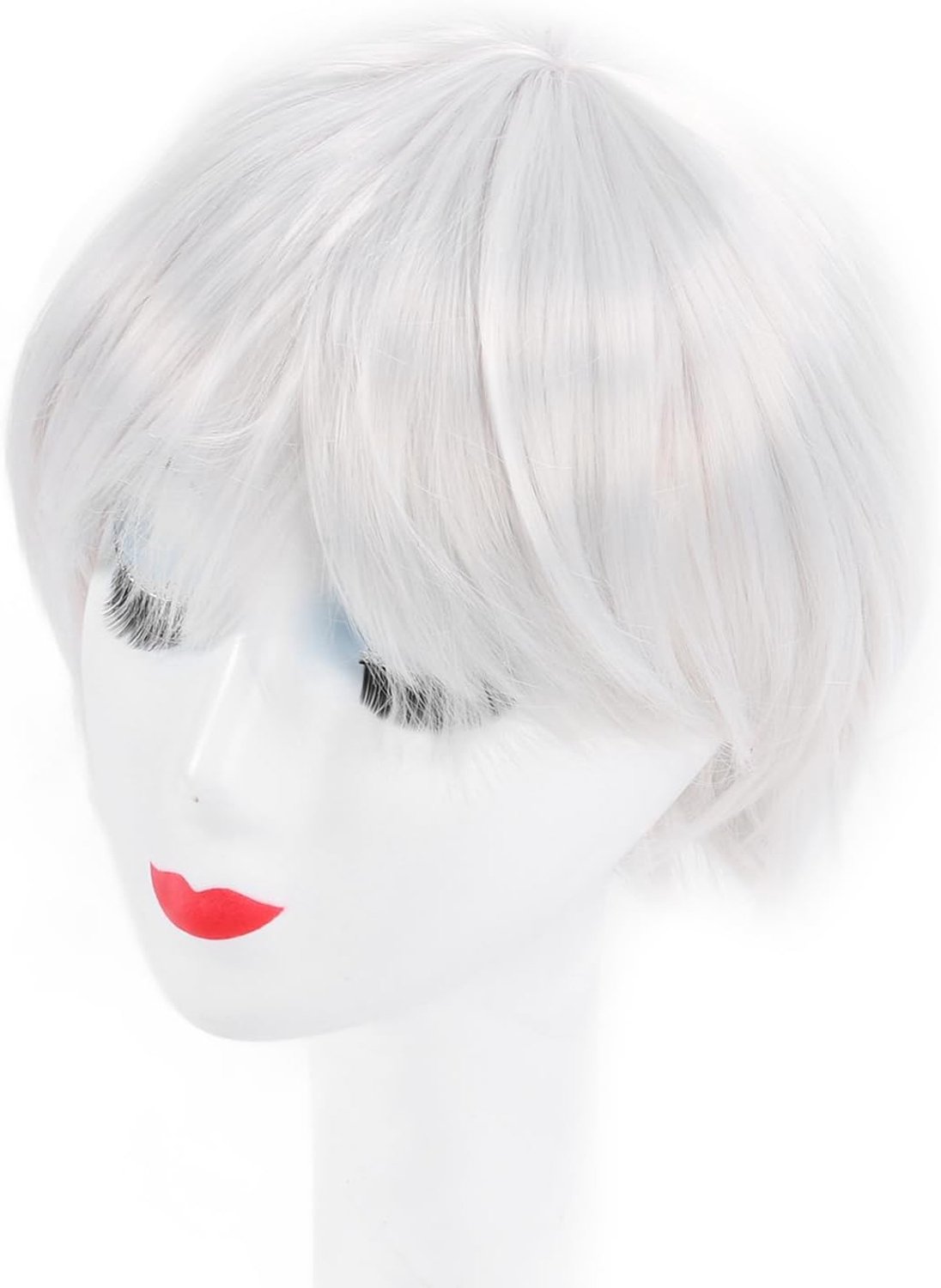 Witte Zachte Anime-cosplaypruik voor een Rommelige, Casual Look, Gemakkelijk Te Beheren, voor Kostuumfeesten en Thema-evenementen