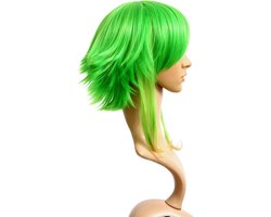 Prettyland C251 - Korte medium rechte pruik Vocaloid Gumi Gras Green Level Cosplay Halloween