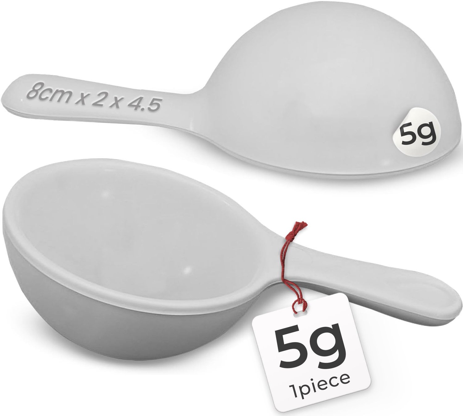 Maatlepels 5 g - plastic schep - herbruikbaar - ideaal voor poeders - ShopVlot
