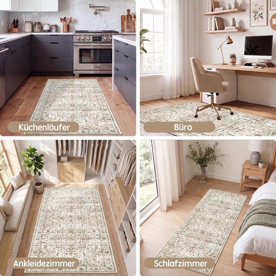 Vintage gangtapijt wit 60 × 180 cm — afbeelding 5