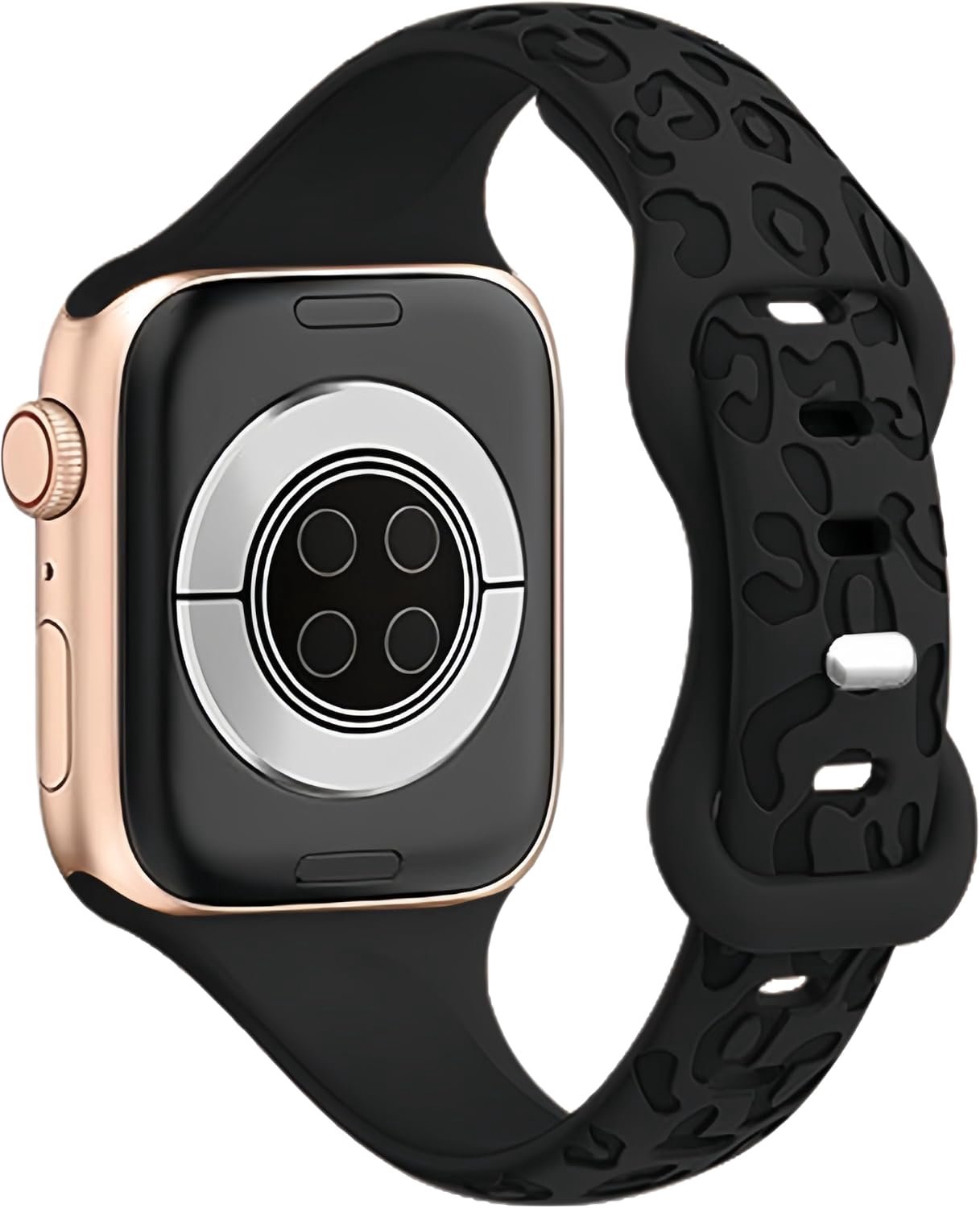 Slanke Luipaard Gegraveerde Jachtluipaard Band Compatibel met Apple Watch Ultra3/2/1 SE3/2/1 Series11/10/9/8/7/6/5/4/3/2/1 – Sportieve Waterdichte Silicone Band voor 38-49 mm