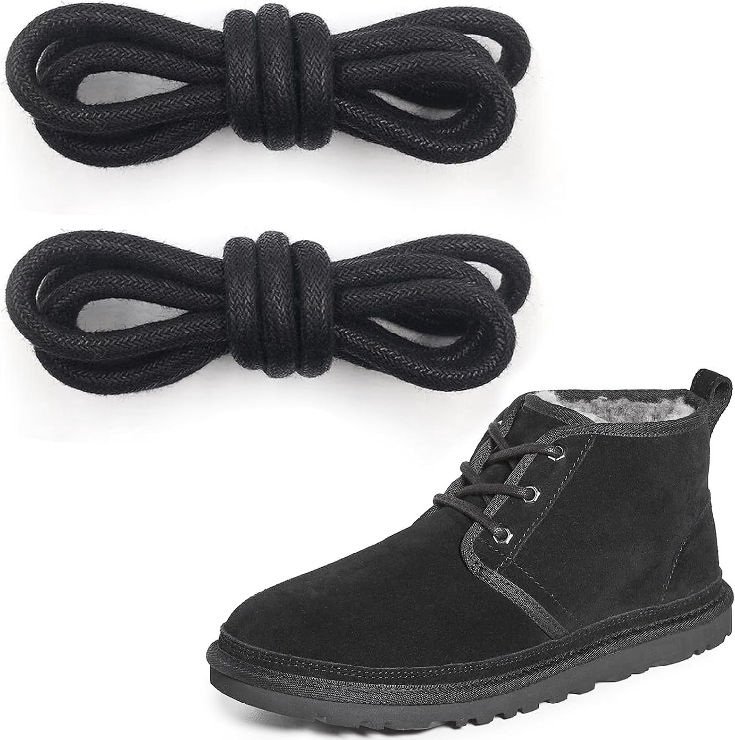 Gewaxte Schoenveters Compatibel met UGG Laarzen Ronde Dunne Veters