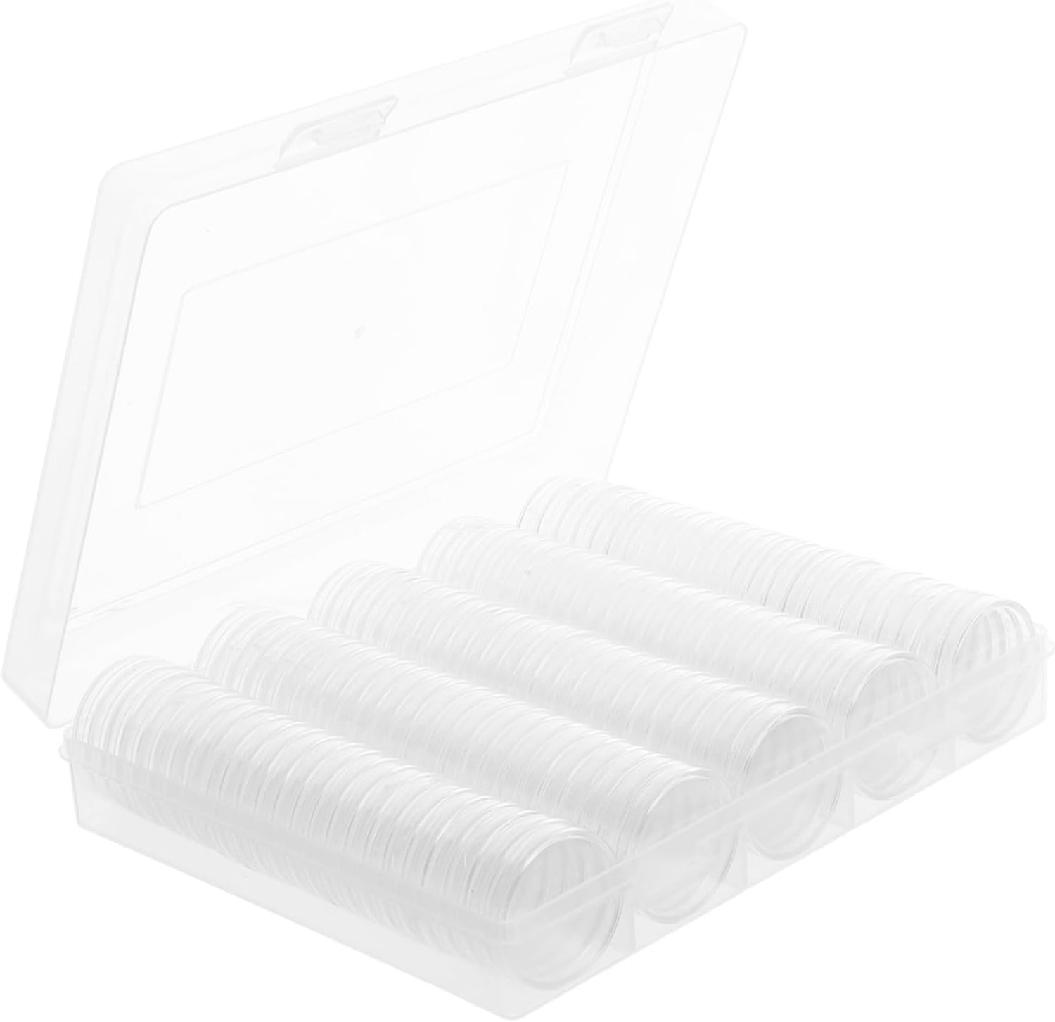 1 Set Muntenverzamelingsmaterialen: Draagbare Muntenhouder Met Doorzichtig - Capsules Voor Verzamelaars - Opbergdoos Voor Verzamelings- En Displaymaterialen
