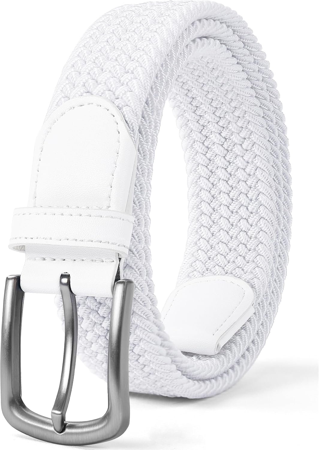Herenriem, geweven elastische riem, casual riem van 1 3/8" stretchstof, met geschenkverpakking.