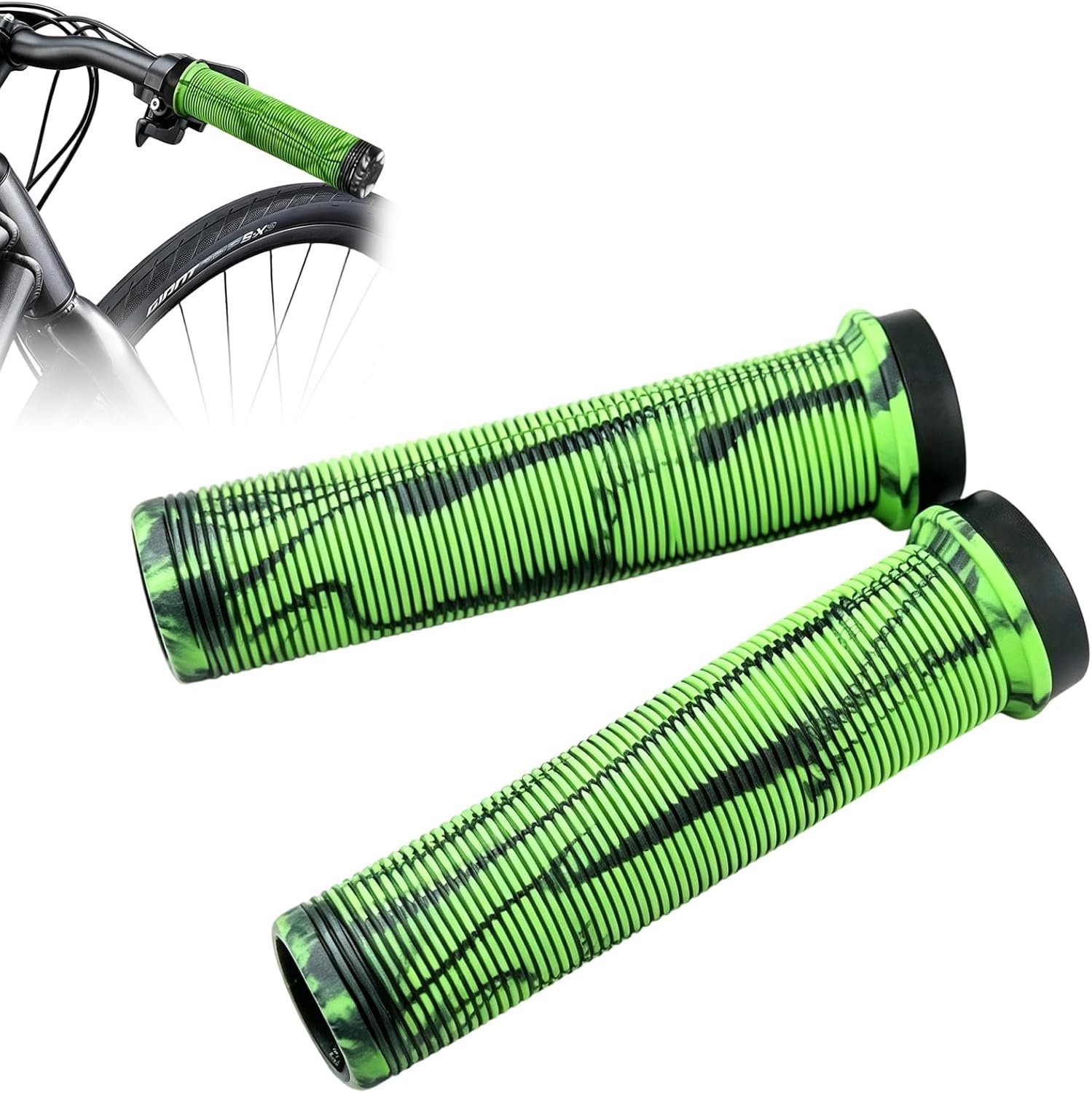 1 paar fietshandgrepen, scootergrepen, ergonomische stuurgrepen, rubberen MTB-handgrepen met aluminium slot en anti-slip textuur, demping, voor fiets, MTB, BMX, stuntscooter en e-scooter