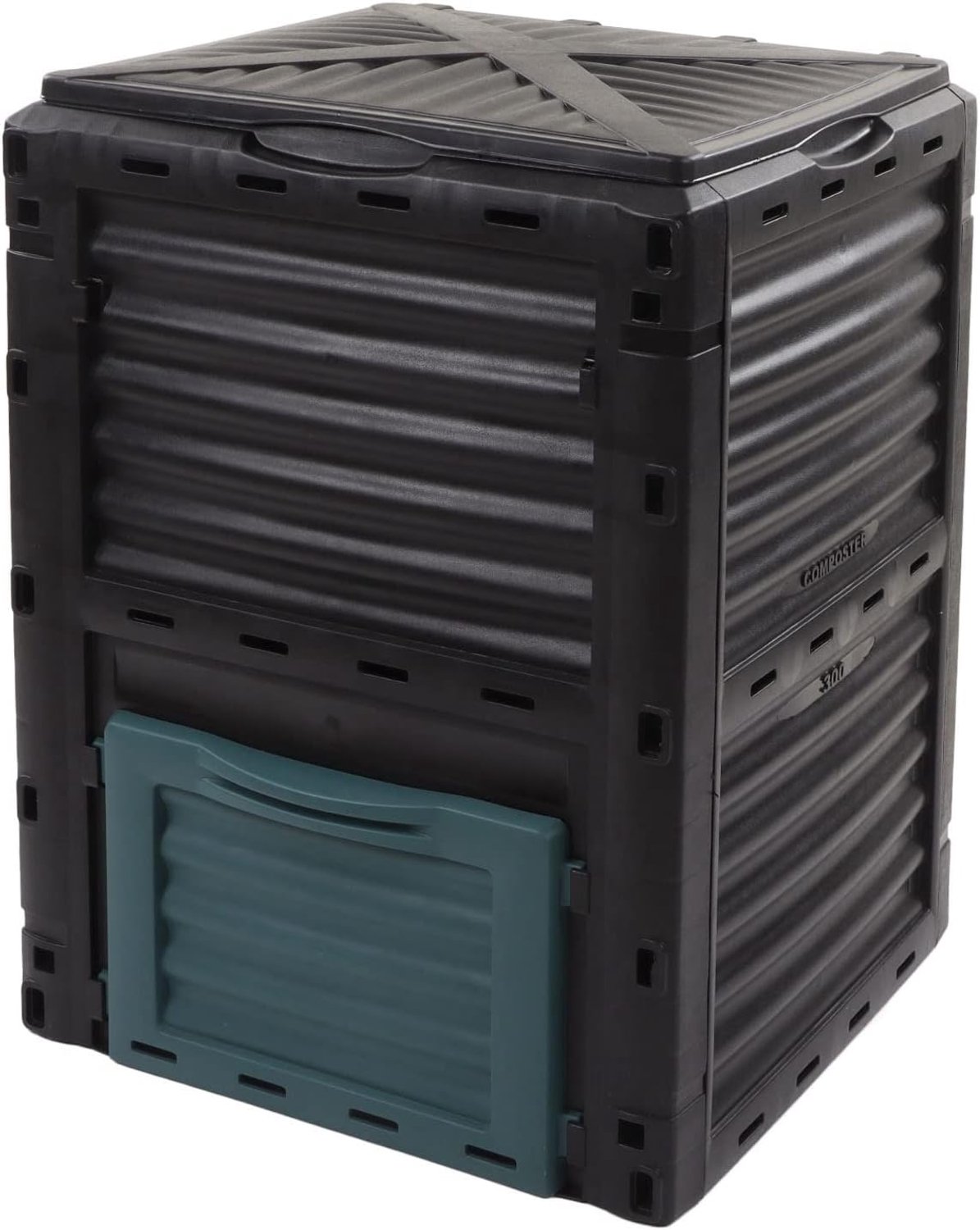 Compostbak Composter, 300 liter capaciteit, scharnierende bovenklep met ventilatieopening voor moestuin