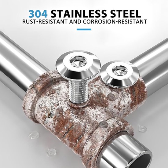 10 Stuks Platte Kop Zeskant Inbusschroeven M8 x 40mm - Volledige Draad 304 Roestvrijstalen Bouten Machine Schroeven Volledige Draad Met Inbussleutel — afbeelding 4