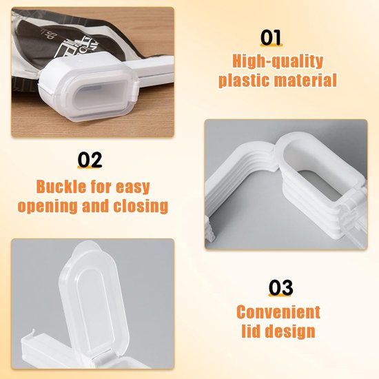 4 stuks opbergclips, wit — afbeelding 4