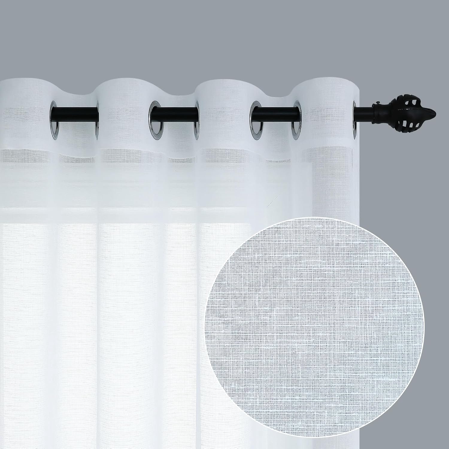 Witte gordijnen 274 cm lang voor woonkamer decoratieset 2 panelen doorvoertule linnen getextureerde raamgordijnen extra lang draperen vloer tot plafond gordijnen voor patio glazen schuifdeur buiten