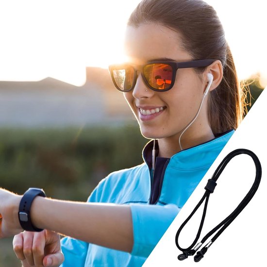 Zonnebrilriem, verstelbare brilriemen, brillenriemen, verstelbare antislip veiligheidsriem voor buiten, verstelbare nylon touwriem voor surfen, zwemmen voor mannen — afbeelding 2