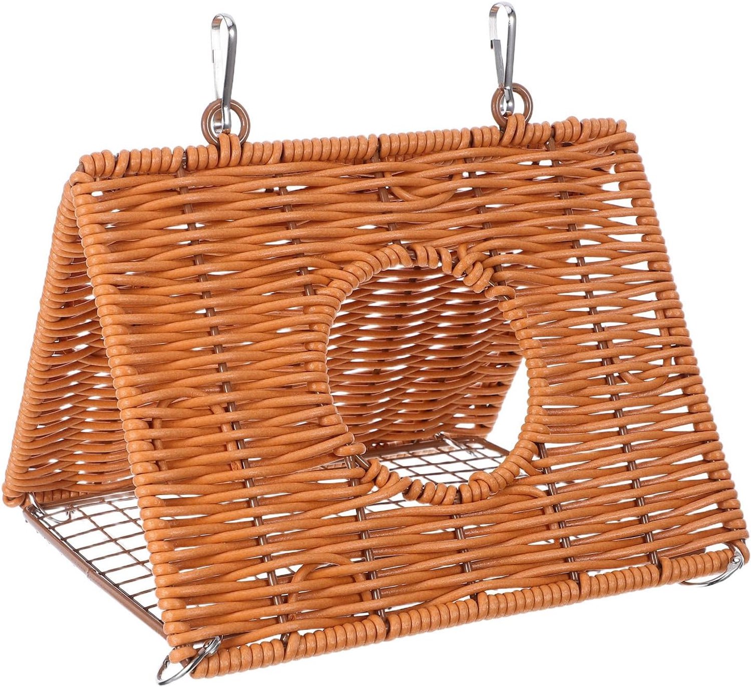 Rattan Gevlochten Vogelnest voor Papegaaien Plastic Hangend Nest Ademend Broedhuis Bruine Vogelhuisdecoratie voor Thuis