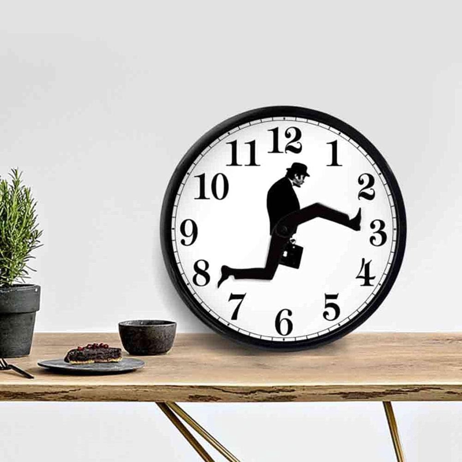 Mingzhe Wandklok Grappig Stil Dempend Quartz Uurwerk Stijlvol Ontwerp voor Klaslokaal Kantoor 10 Inch