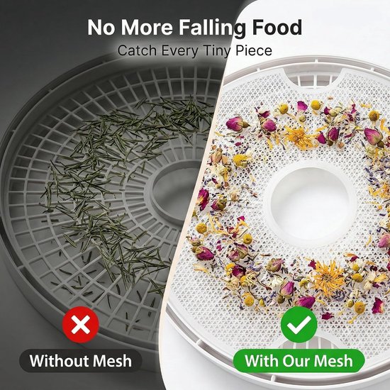 6 stuks 11.6 inch Premium Ronde Dehydrator Vellen Herbruikbare non-stick Voedsel Dehydrator Machine Mesh Screen voor fruit droger — afbeelding 2