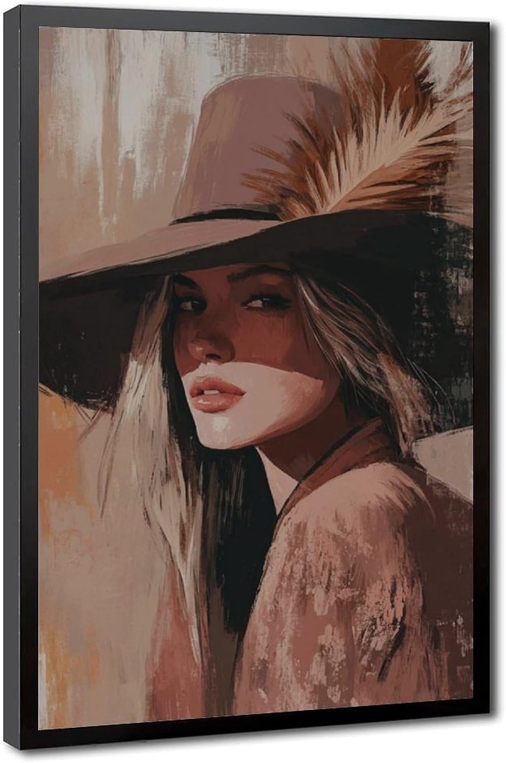 Kunstdruk op canvas, Boheemse stijl, westerse cowgirl, retrostijl, voor slaapkamer, kantoor, kamer, cadeau, 30,5 x 45,7 cm (l x b)