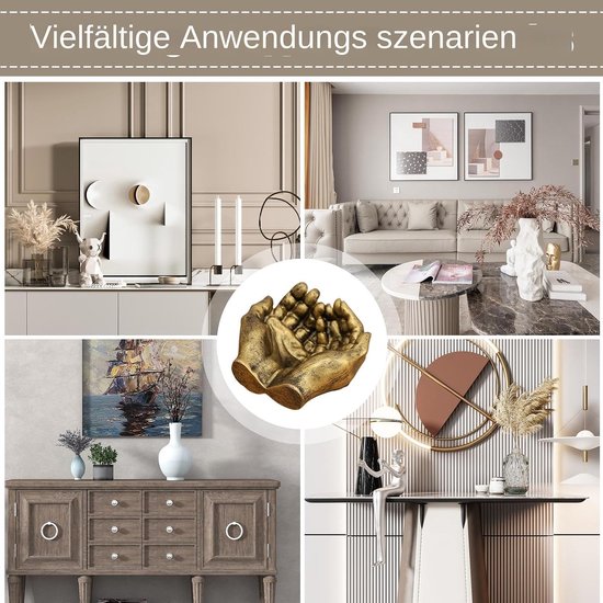 Handvormige sleutelbakje, handvormige sleutelbakje Hars Bureau Standbeeld — afbeelding 4