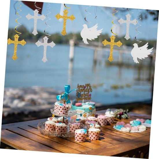 6 Stuks Babyshower-swirls Plafondhangende Spiraalvormige Feestdecoraties Voor Verjaardagsviering — afbeelding 5