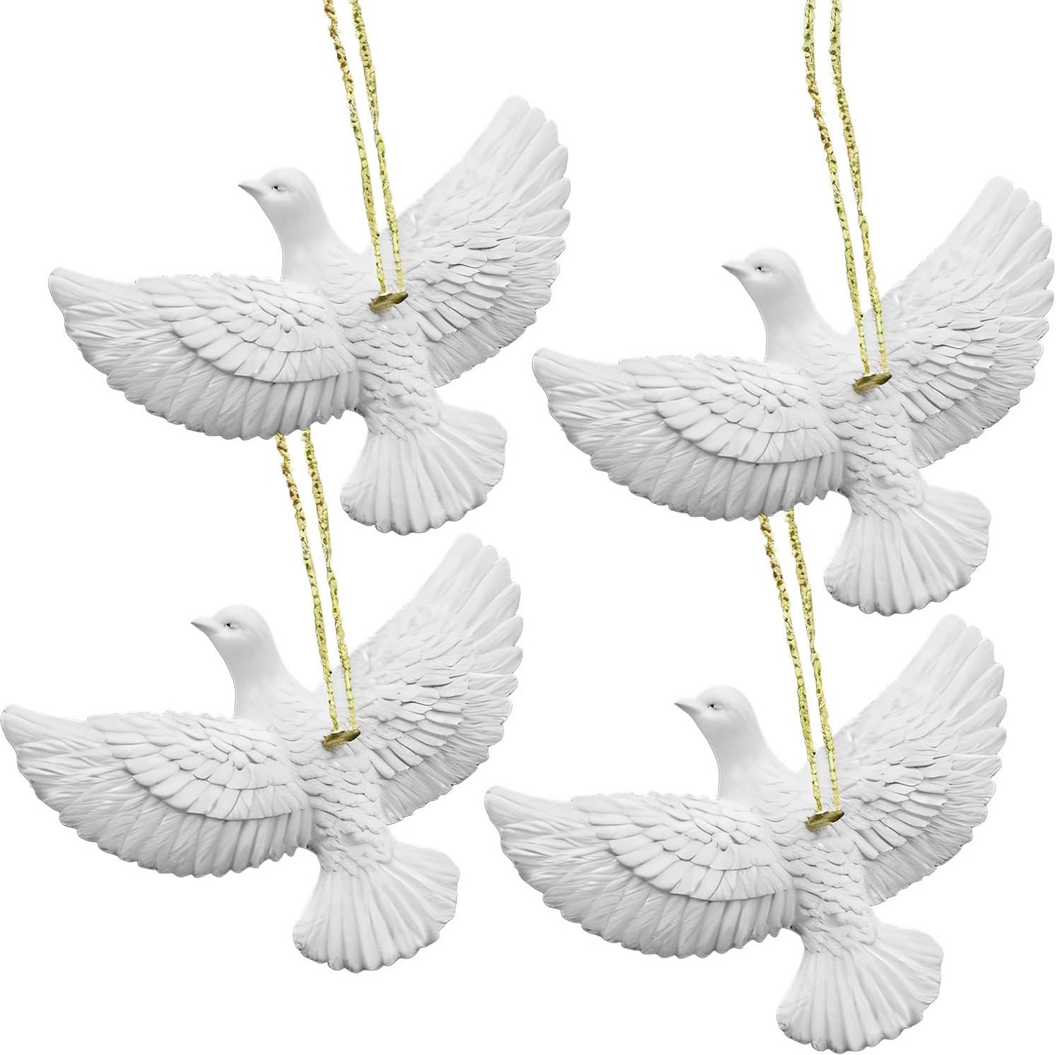 Hars vogeldecoraties - 9 x 6 cm klein formaat, elegante witte kerstaccenten met opschrift, tijdloos dierbeeld | woonkamer binnen, feestelijke tuin buiten, eettafel voor