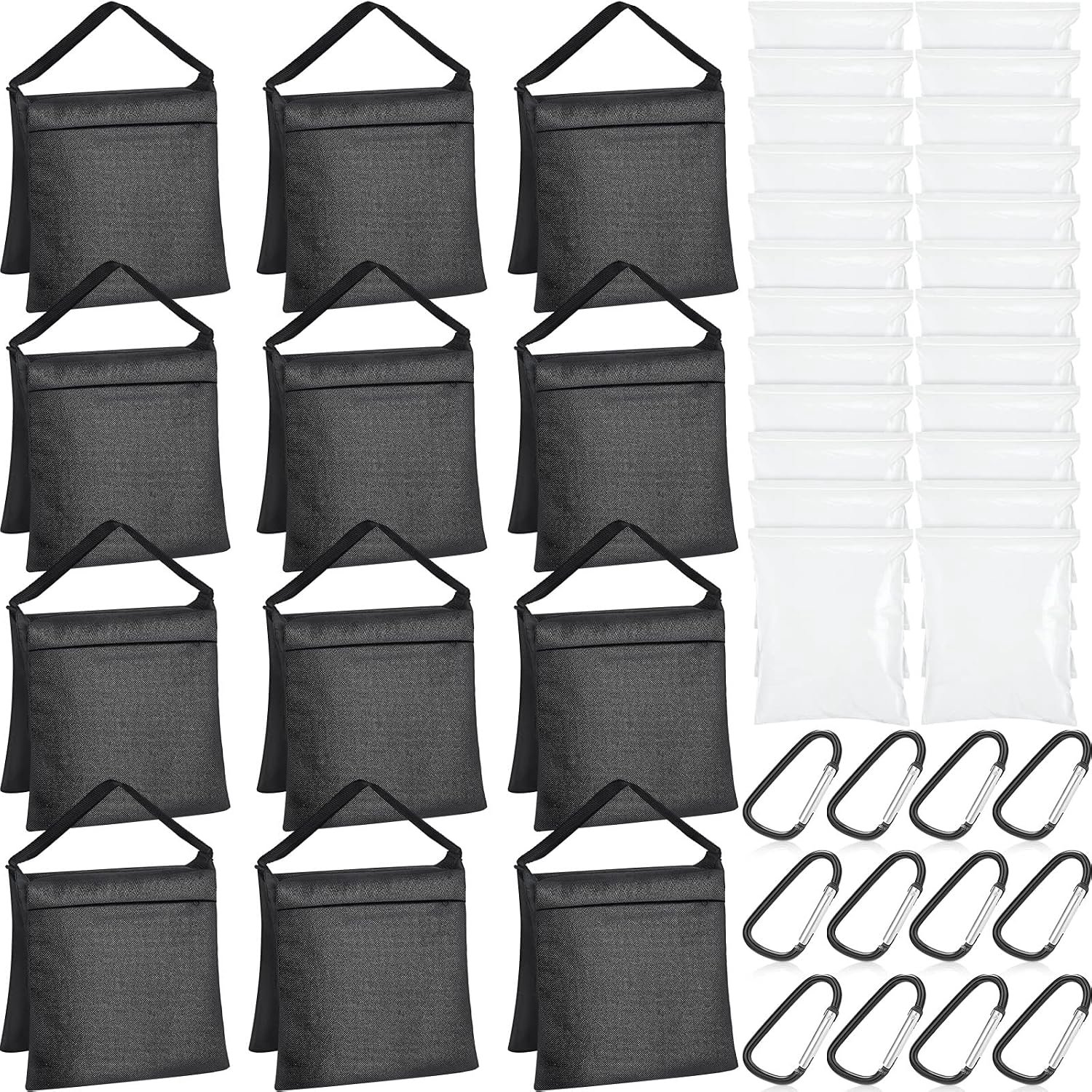 12 Packs Fotografie Gewichtstassen Foto Studio Gevulde Gewichtstas Lege Zware Zandzak Set voor Fotografie Statief Stand Licht Stand Sport Outdoor Foto Video Studio Boom Beugels Vaste Beugels