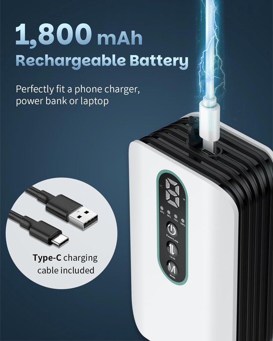 Aquarium-luchtpomp, oplaadbare zuurstofpomp op batterij, voor 19-380 liter visvijver, draagbare Live Bait beluchter voor vissen, instelbare luchtpomp voor outdoor vissen en vistransport — afbeelding 4
