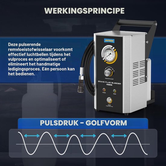 Elektrische remontluchter,, 220 V, automatisch remontluchtingsapparaat met ingebouwde luchtpomp en 7 instelbare drukadapters, 0,5 ~ 2,5 bar, voor voertuigen — afbeelding 2