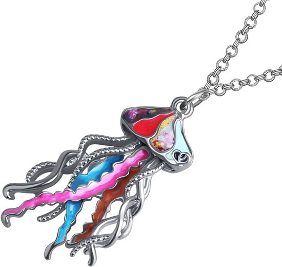 Ketting Octopus - Emaille Dieren Hanger - Sieraden voor Vrouwen - Oceaan Charms - ServiceTopper
