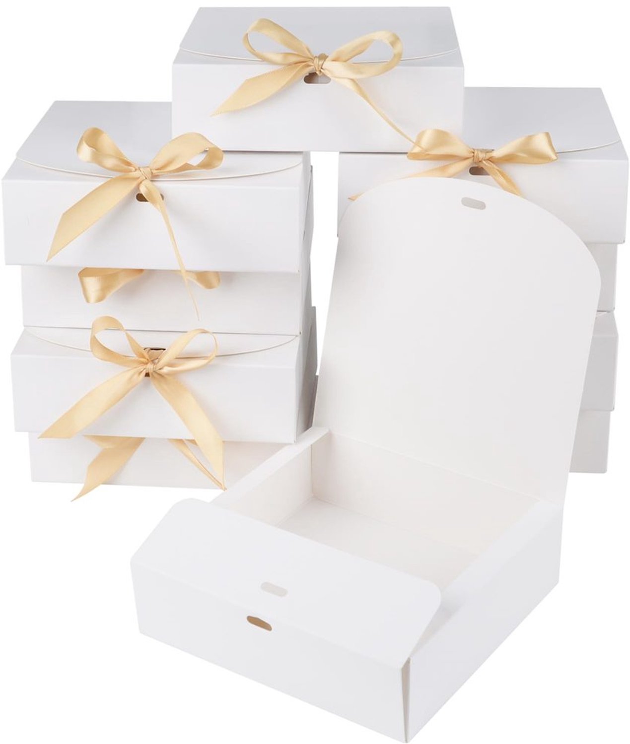 Geschenkdoos met deksel - 10 stuks - 16 x 16 x 5 cm - Wit - Karton - Duurzaam materiaal - Cadeaudozen
