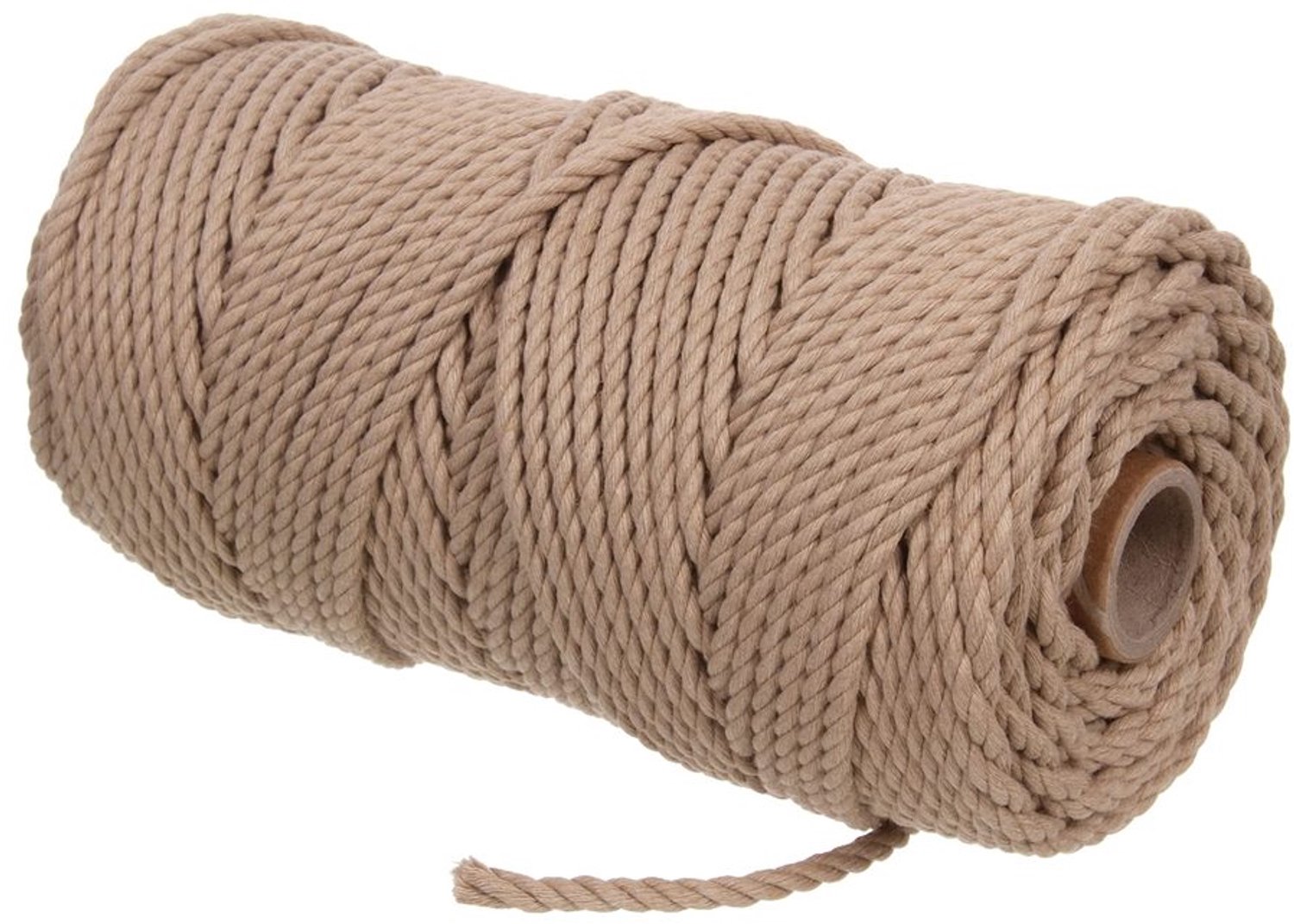 Macramégaren 5 mm 100 m - Natuurlijke katoendraad voor dromenvanger en bloempotten - Beige