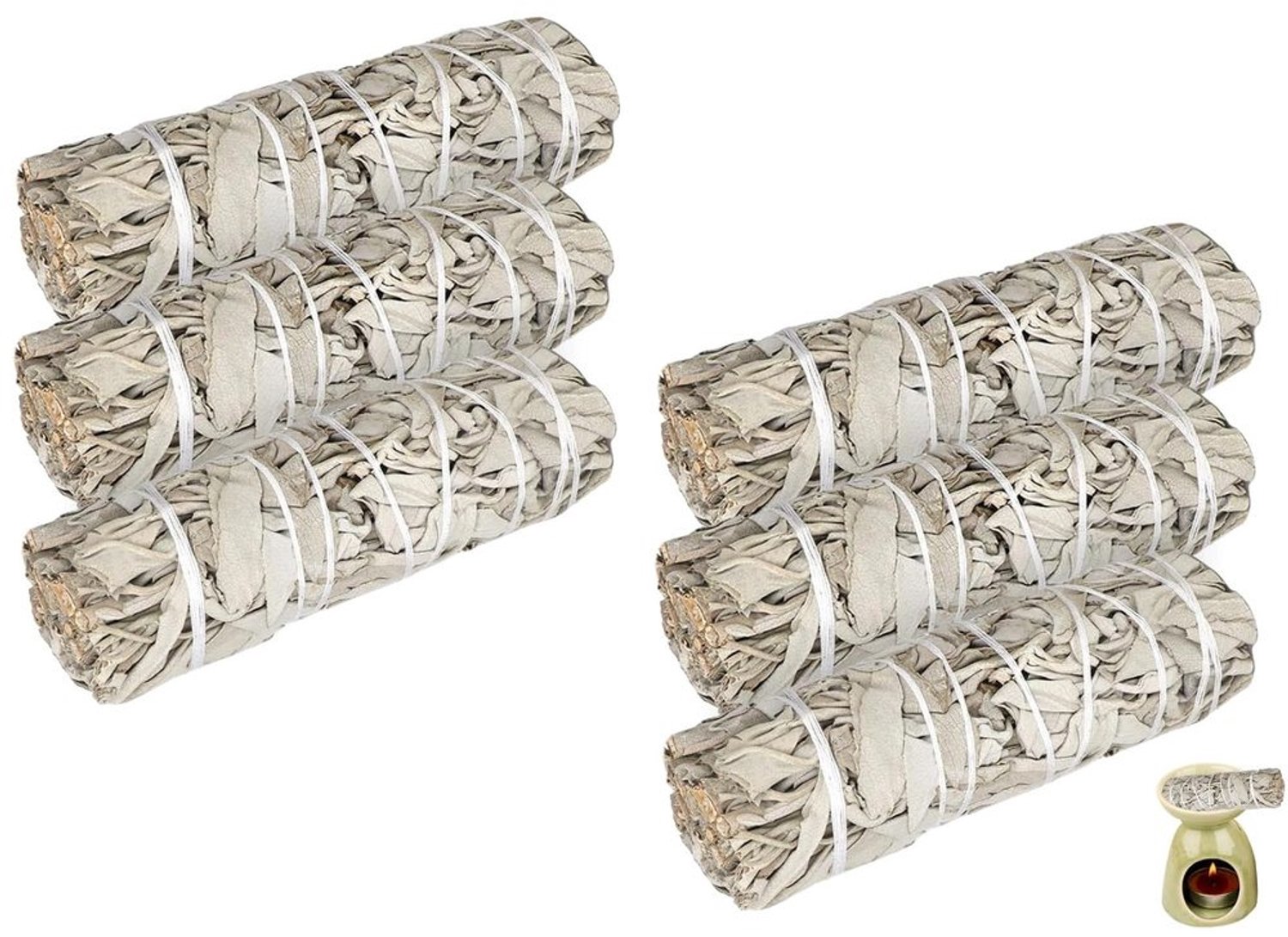 6 Stuks Witte Salie Bundels voor Spirituele Rituelen