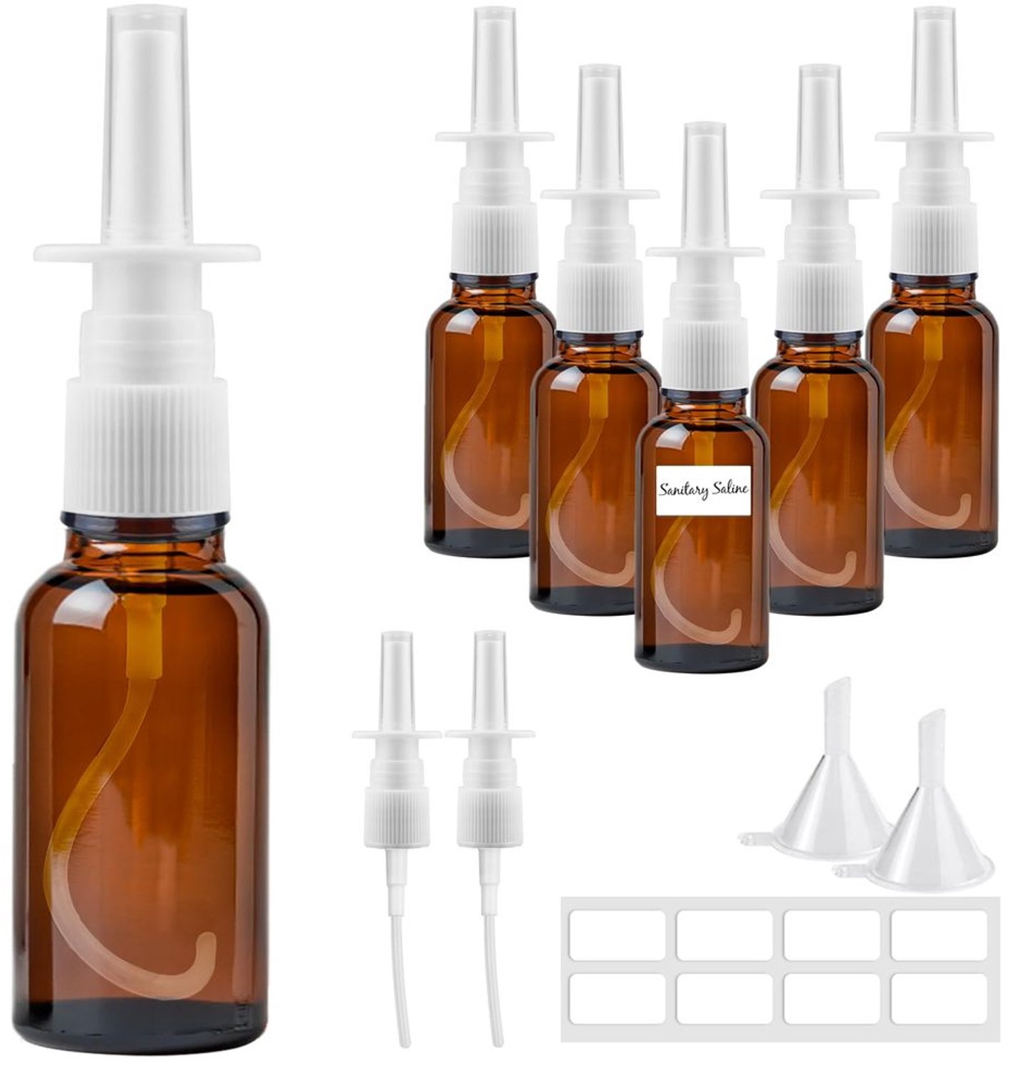 Set van 6 Herbruikbare Neusspray Flessen 30ml