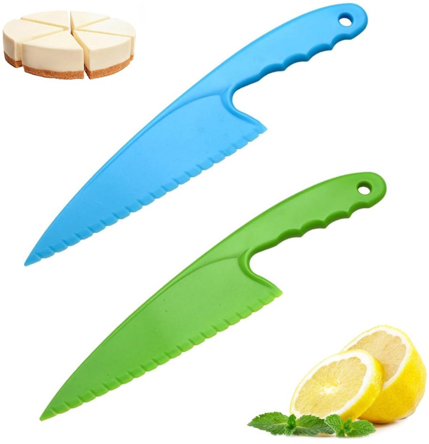 Set van 2 Plastic Taartmessen voor Kinderen