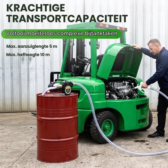 Elektrische dieselpomp, 50 l/min, 12 V, draagbare brandstofpomp, 300 W — afbeelding 5