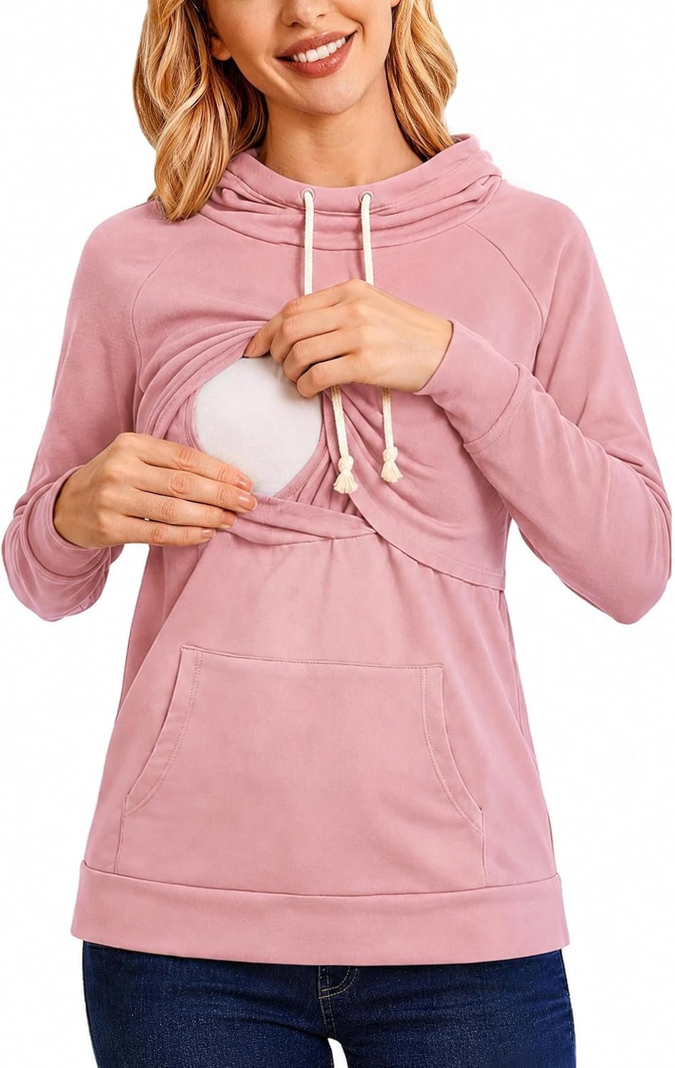 Hoodie met lange mouwen voor borstvoeding
