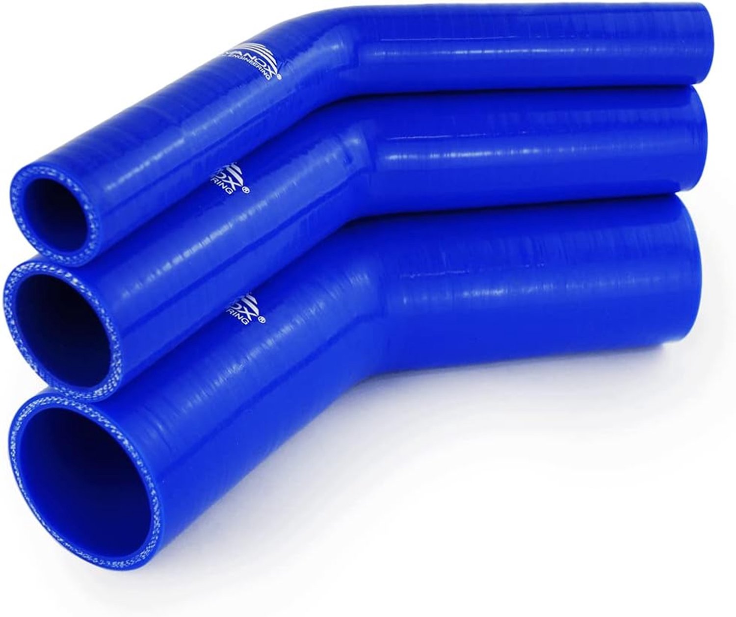 siliconen boog 45° - Ø 16 mm - blauw - drukbestendig tot 5 bar - m-winkel