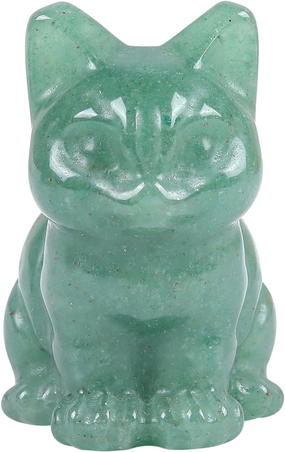 Kattenfiguur - hoogte ca. 38-41 mm - groene aventurijn - schattige decoratie voor kattenliefhebbers - ServiceTopper