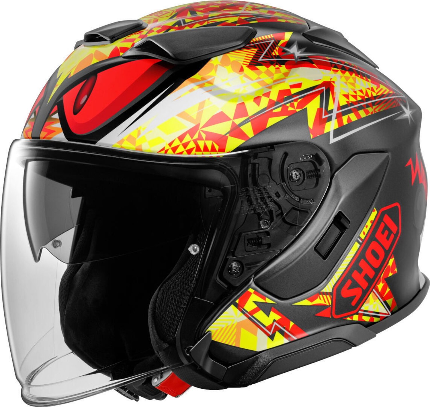 Shoei J-Cruise 3 Inspired TC-1 Rood Geel Antraciet Jethelm - Helm