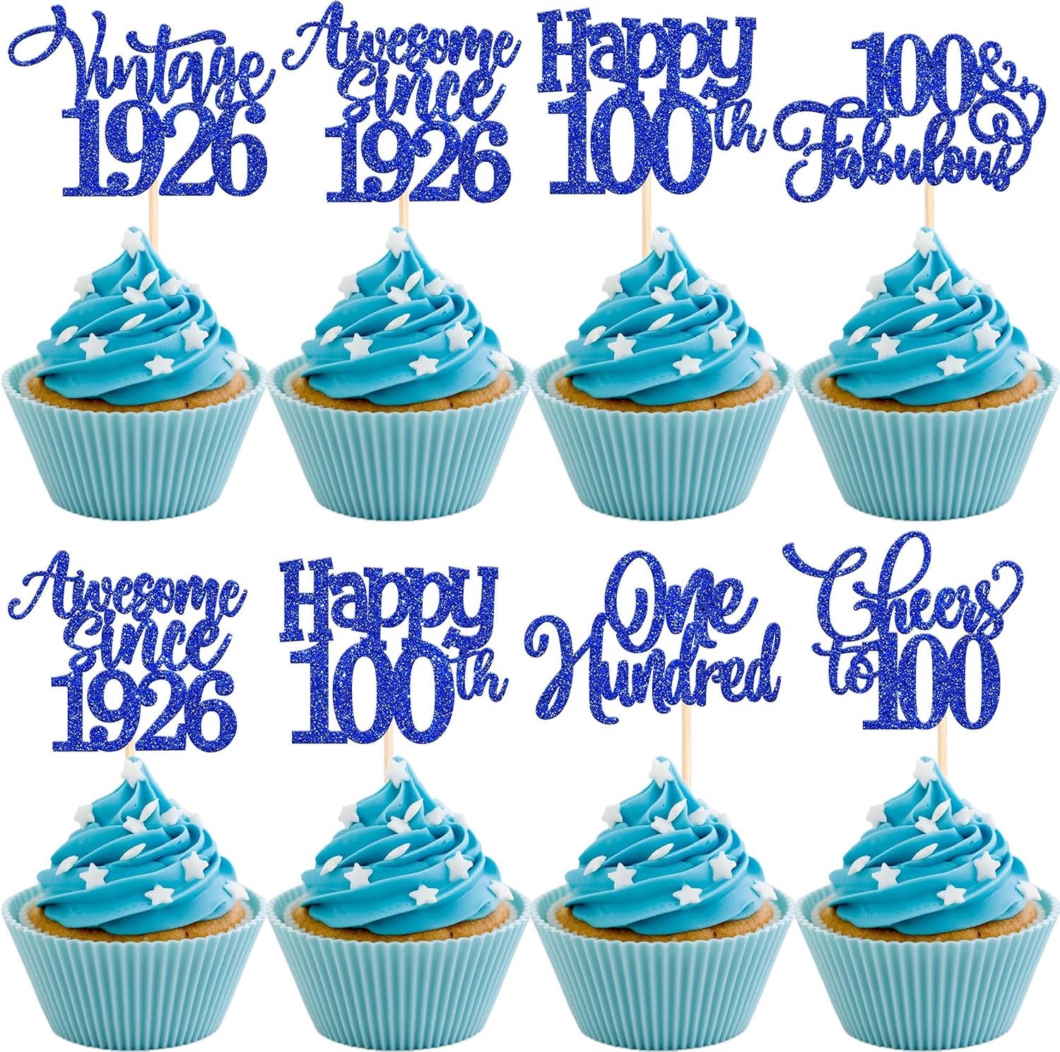 30 Cupcaketoppers 100e verjaardag feest versiering 1926