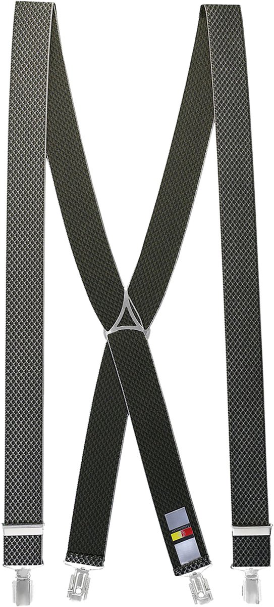 LINDENMANN heren bretels X-vorm - grijs mini dessin