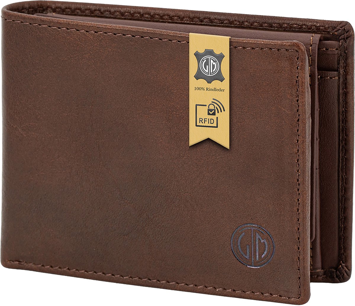 LINDENMANN heren portemonnee RFID - bruin