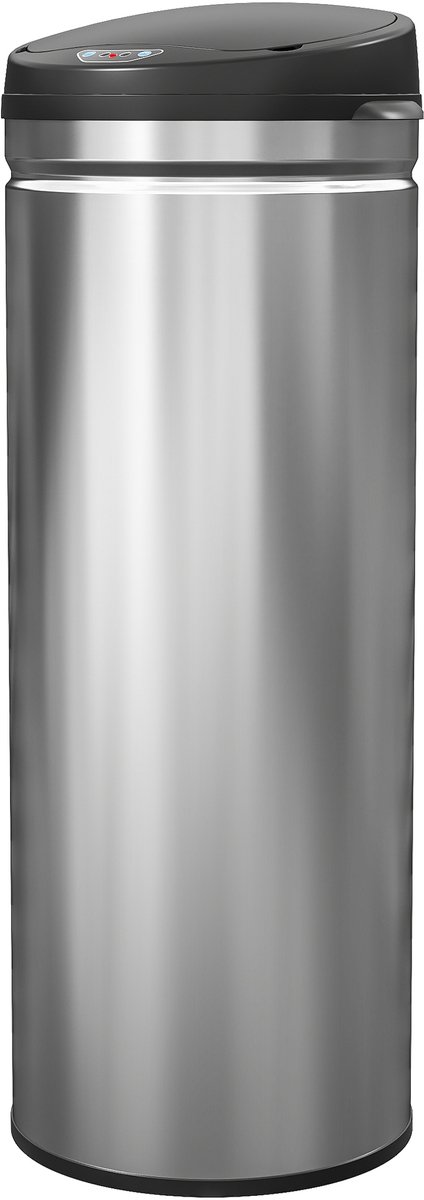 Automatische keukenafvalbak - 50 liter - roestvrij staal - met soft-close deksel - 30 - 5 x 30 - 5 x 85 cm - zilverkleurig