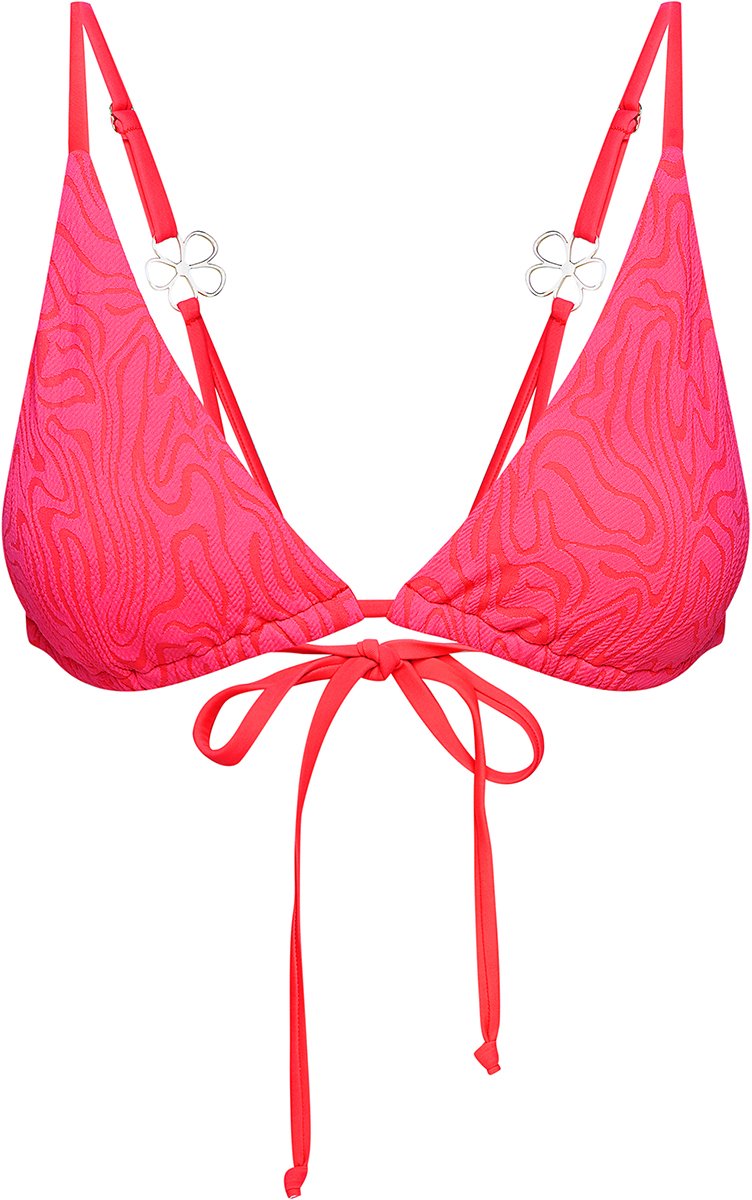 ESOTIQ Bueno - Triangelbikinitop - Felroze - Uitneembare Vulling - Verstelbare Bandjes