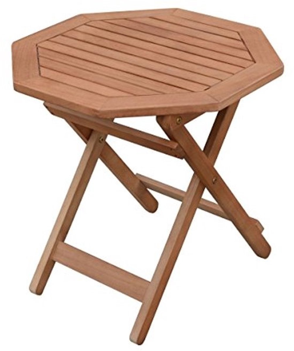 Houten bijzettafel - Klaptafel tuintafel - Buitenmeubilair - Geoliede afwerking - 50 x 50 cm - Houtkleurig