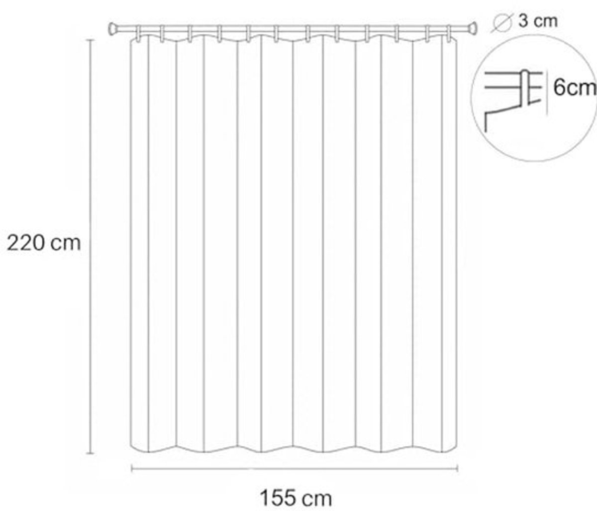 Balkon gordijn 220 x 155 cm - Waterdichte privacy gordijnen voor buitengebruik