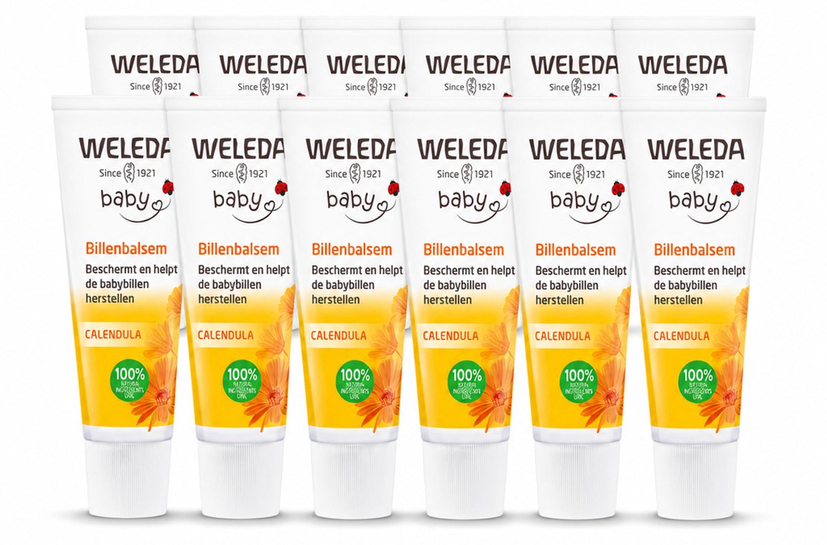 12 x WELEDA - Billenbalsem - Baby Calendula - 30 ml - Voordeelverpakking - 12 stuks